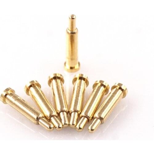 10pcs Spring Loaded Pogo Pin Connector Diameter 2.0 mm x 8.0 mm height SMT / SMD PCB brass Gold plate 1u 50g force Probe Pin
