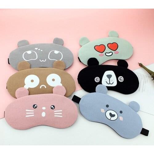 Cotton Cartoon Face Sleep Eye Mask Cute Funny Lovely Eye Cover Sleeping Mask Travel Rest Eye Band Kids Eye Shade Patch Blindfold