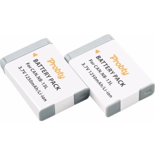 Probty 2pcs NB-13L NB13L NB 13L Rechargeable Battery For Canon G7X G9X G5X G7X Mark II G9X Mark II SX620 HS SX720 HS
