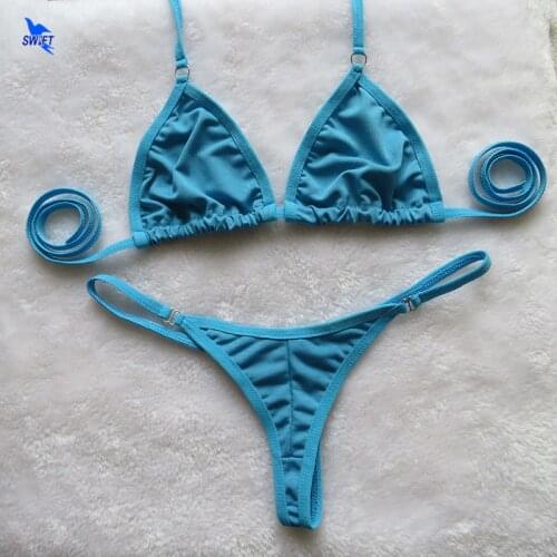 Transparent Micro Bikini 2019 Sexy Thong Swimsuit Separate Bikini Set Beachwear Sunbathing Brazilian Swimwear Mini Bathing Suit
