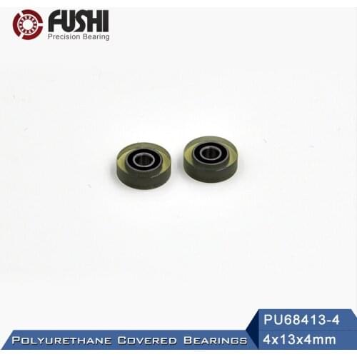 PU 684 Polyurethane Covered Bearing 4x13x4 mm ( 4 Pcs ) Shaft 4mm PU68413-4 Urethane Cover PU684 Bearings