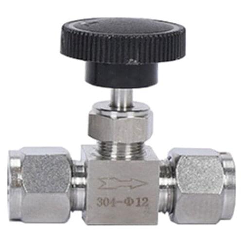 Double Ferrule Type Adjustable Needle Valve Outer Diameter 3 4 6 8 10 12mm Tube Stainless Steel 304 High Pressure Acid Resistant