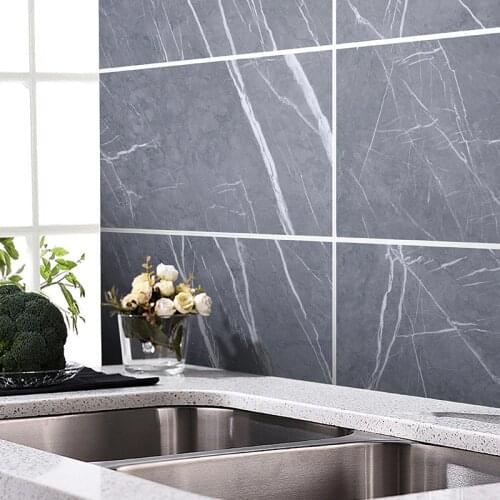 Self-adhesive Marble Floor Tile Wall Sticker PVC Oil-proof Waterproof for Home Living Room Bedroom Kitchen Bathroom DLS-04