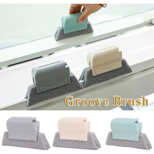 Window Slot Cleaning Brush Window Slot Cleaning Tool Window Cleaning Brush Groove Dust Cleaning Brush with Sponge Scouring Pad
