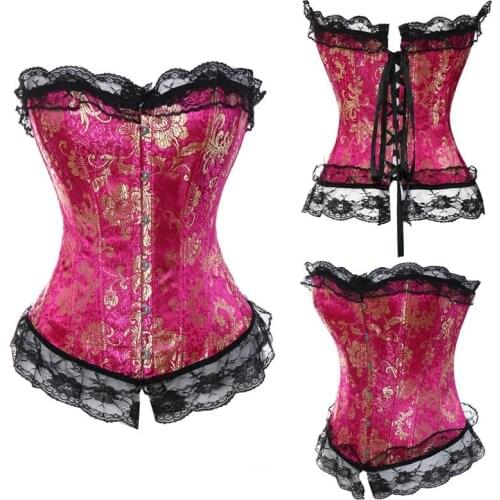 Sexy Waist Trainer Corset Dress Women Lace Up Corsets Bustiers Waist Cincher Corset Burlesque Plus Size Overbust Corselet Gothic