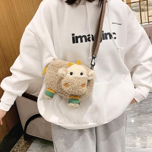 Cartoon Cow Print Crossbody Bag For Women Oxford Cloth Cute Kawaii Small Doll Shoulder Bags Designer Female Travel Bag sac femme