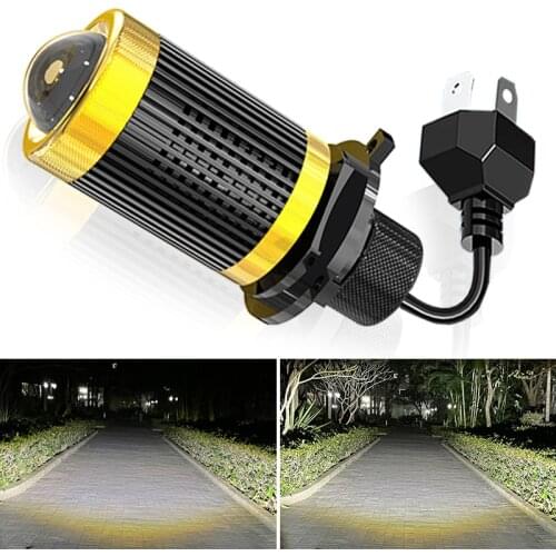 X5Plus LED H4 Motorcycle Headlight lens Bulb 6000K LED Light High Beam + Low Beam H4 LED Bulb Replacement Lamp for Auto 12V 24V