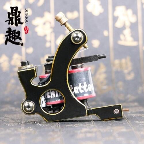 Liner Wrap Tattoo Machine 8 Wraps Tattoo Machine Gun Alloy Black Tattoo Gun TM8721