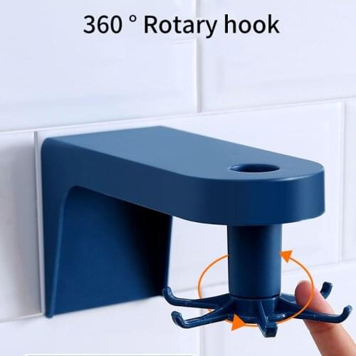 360 Rotating Hook Kitchen Supplies Free Punching Seamless Shelf Storage Kitchen Cabinet Wall Rack Spatula Spoon Rack
