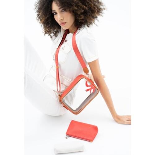 Womens Red Camel Beige Messenger Bag Bnt480