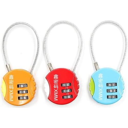 1 Pcs Random Color Ball Steel Wire Rope Password Lock Gym Trunk Bag Bicycle Factory Stock 8039