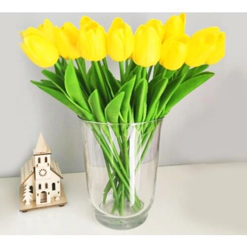 10pcs Tulips Artificial Flower PU Real Touch Fake Flower Tulip Bouquet For Wedding Decoration Flowers Home Decor Garden Tulips