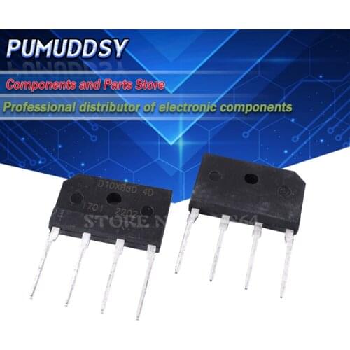 10PCS D10XB60 ZIP4 bridge rectifier 10A 600V new and IC