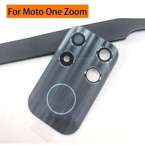 100% Original New For Moto One Zoom Rear Back Camera Glass Lens Without Glue Sticker Adhesive Cover Replacement Parts