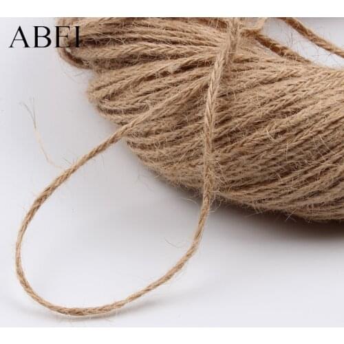 3mm 10Yards twisted Jute Rope Braid String Cord Craft Cords For Handmade Wedding Party Glass Decoration Gift Packing Lace Ribbon
