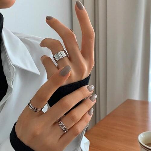 3 pcs New Popular Rings Sets Silver Color Fashion Opening Finger Rings Gift for Friend Wedding Party Hand Jewelry Wholesale