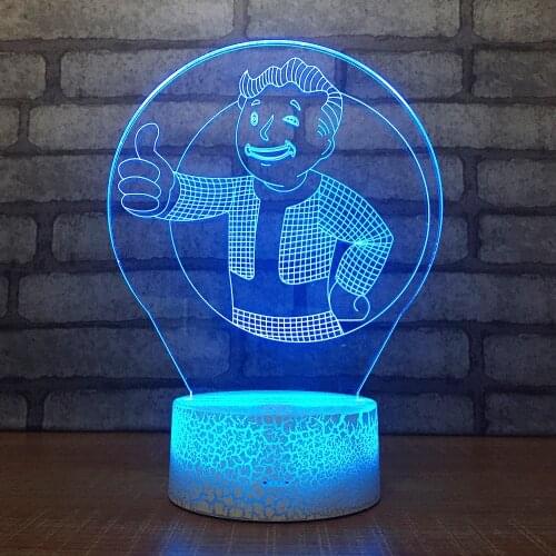 3D Cartoon Fallout 4 LED RGB Night Light 7 Color Change Desk Light Action Figures 043 Boys Girls Christmas Toys