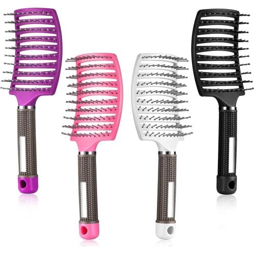 4Pcs Detangling Massage Hair Brushes Curved Vent HairBrush Vented Styling Hair Comb Barber Hairdressing Styling Tools for Women