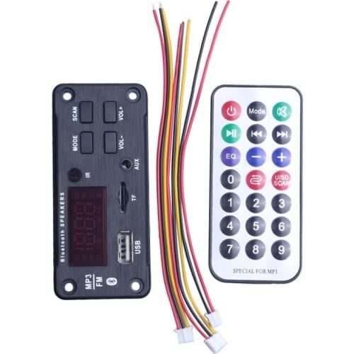 Wireless Bluetooth MP3 WMA Decoder Board Remote Control Player 12V Audio Module Support USB TF AUX FM Audio Radio Module for Car