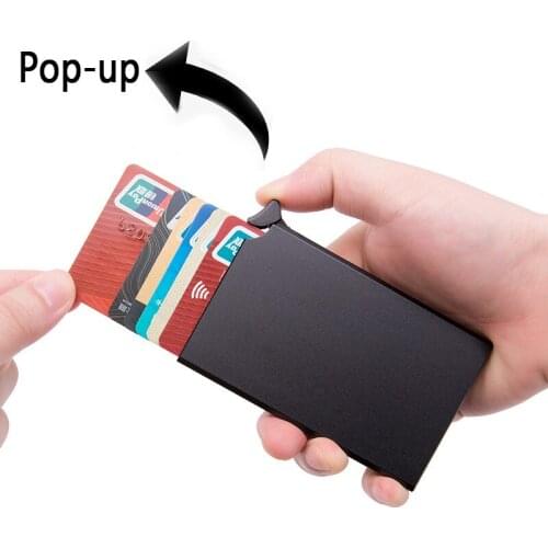 Anti-theft ID Credit Card Package Anti-read Card Slim Protect Case Automatic Pop-up Pocket Case Bank Women Men Credit Card Box