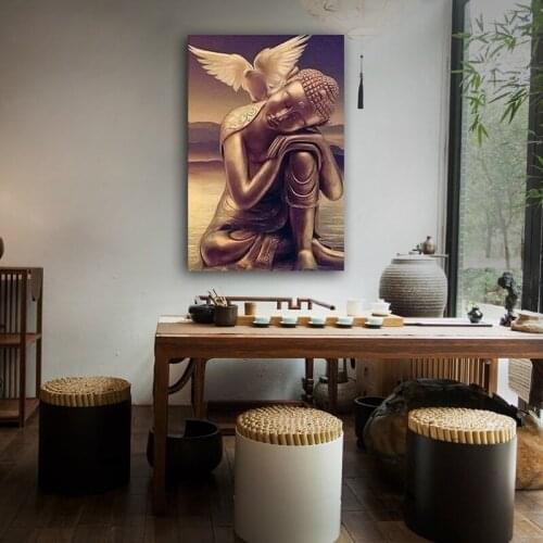 DIY colorings pictures by numbers with Pigeons on Buddha statues picture drawing Relief painting by numbers framed Home