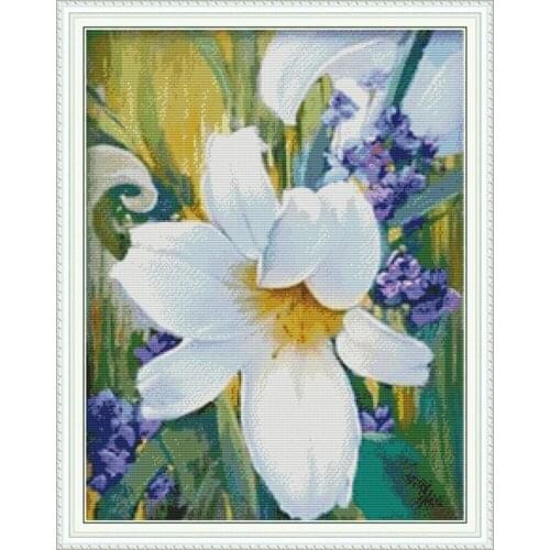 Everlasting Love Lily 3 Chinese Cross Stitch Kits Ecological Cotton Clear Stamped Printed 14 11CT DIY Gift Christmas Decoration