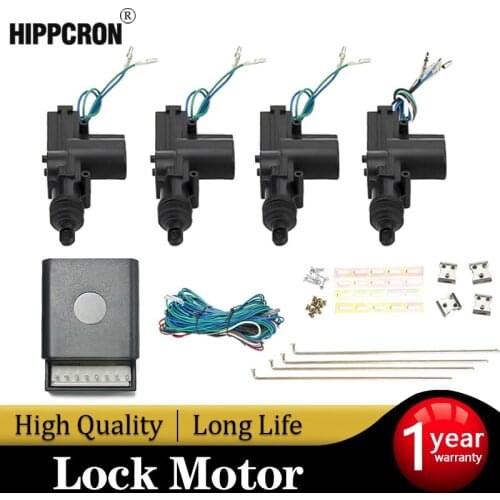 Hippcron Car Lock Door Remote Control Keyless Entry System Locking Kit with 4 Door Lock Actuator Universal 12V