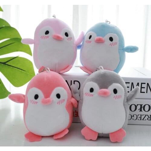Kawaii 4Colors - Sweet 12CM Approx. Mini Penguin Plush Pendant Stuffed Toy , Key Chain Penguin Gift Wedding Party Plush Toy