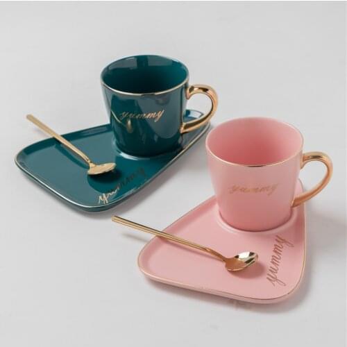 Coffee cup milk tea cup office hotel leisure tea cup Gift box cup Cup With Spoon European Luxurious Ceramic Office Coffee Cup