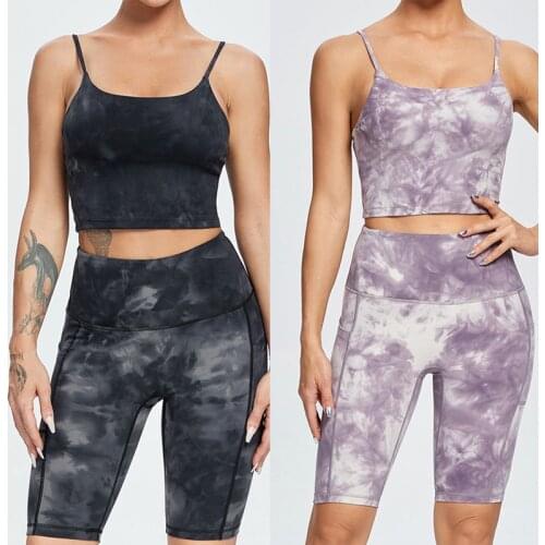 2 Piece Set Workout Set Women Sports Suits Running Fitness Gym Shorts High Waist Biker Shorts Seamless Summer Yoga Sets