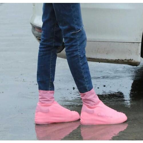 1 Pair Latex Rain Boots Reusable Silicone Waterproof Shoe Cover Non-slip Rubber Rain Boots Overshoes Shoe Accessories Wholesale
