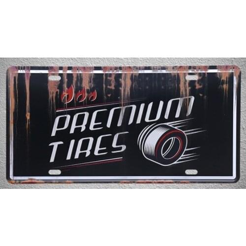 1 pc Tires shop premium car mechanic shop store garage USA Tin Plates Signs wall man cave Decoration Metal Art Vintage Poster