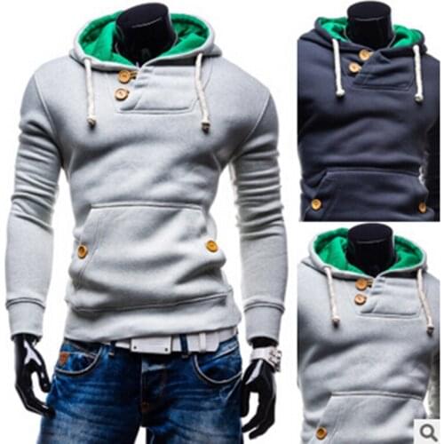 Free shipping Leisure mens fleece jacket light gray and deep gray M-2XL