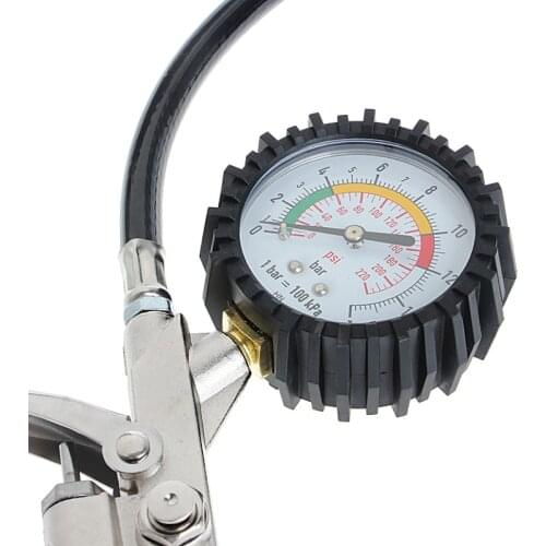 Air Tire Pressure Inflator Gauge Professional Dial Meter Vehicle Tester Universal Clip-on Design Multifunctional Car Truck YHQ