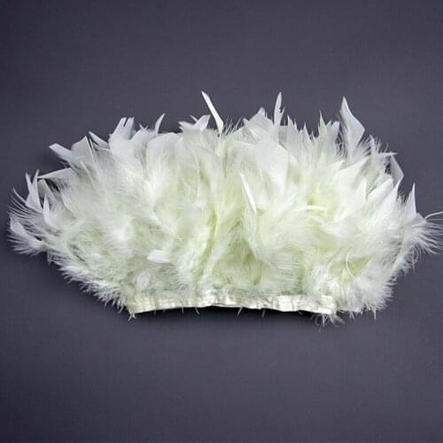 New Cream color Dyed Turkey Feather Fringe Trims 4-6inch Fluffy Marabou Feathers Trimming Skirt Dresses Feathers for Crafts