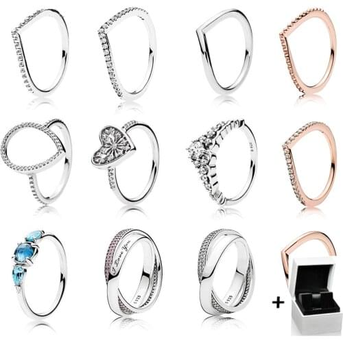 NEW 925 Sterling Silver Heart of Winter Ring Clear CZ Fairytale Tiara Patterns of Frost Moonlight Blue Sky-Blue Crystal with Box