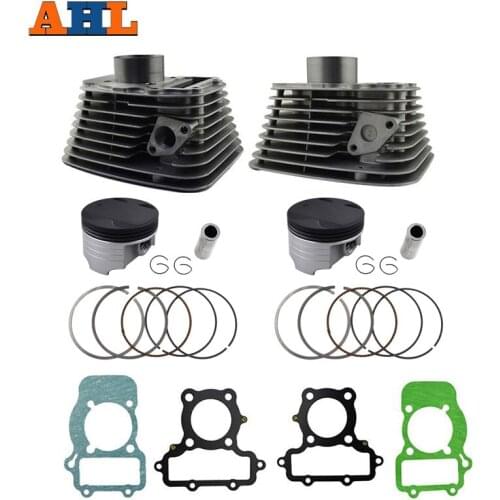AHL 49mm Motorcycle Front & Rear Air Cylinder Block & Piston Kit & Head Gasket Kit for Yamaha XV250 XV 250 Rebuild Kit