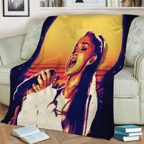 Ariana Grande 3D Print Plush Blanket Throw On Sofa Home Decor Soft Warmth Washable Nap Blanket Dropshipping