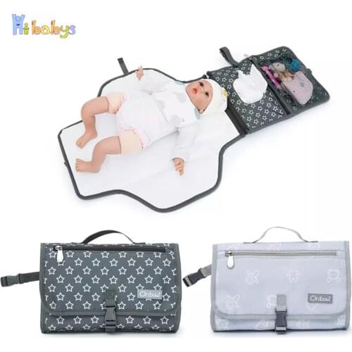 Portable Baby Changing Mat Newborn Multifunction Diaper Changing Mat 2 IN 1 Infant Folding Changing Pad Cover Baby Storage Bag