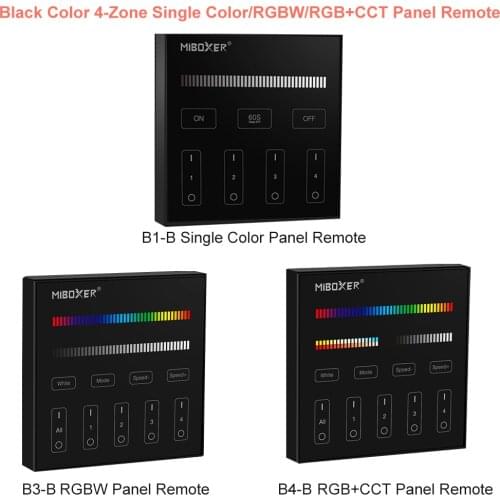 Miboxer Wall Mounted No Wiring 4 Zones Single Color RGBW RGB CCT Panel Remote With Magnetic Holder