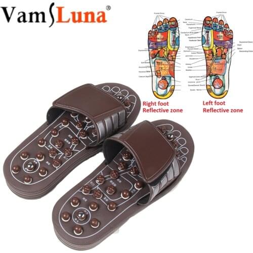 Adjustable Velcro , Foot Massage Slippers Acupuncture Therapy Massager Shoes Acupoint Activating Reflexology Feet Care