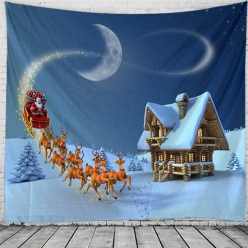 Christmas Claus Holiday Party Wall Tapestry Art Decor Blanket Hanging Bedroom Dorm Decoration Christmas Tree Gift Fireplace