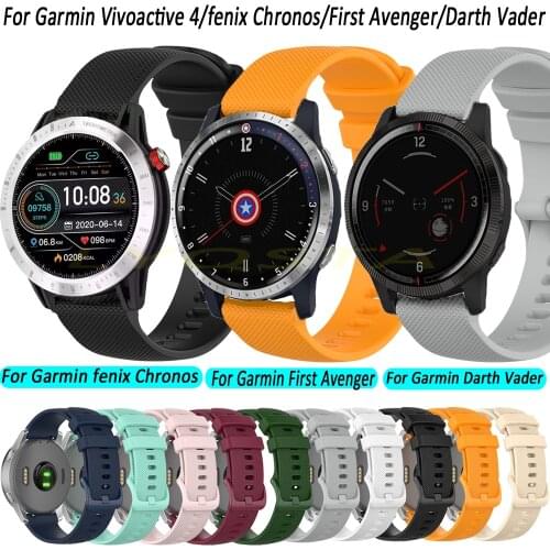 For Garmin fenix Chronos/Vivoactive4/First Avenger/Darth Vader sport silicone Wristband For TicWatch Pro Easy install 22mm strap