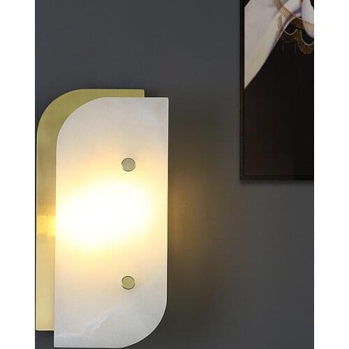 Modern natural marble wall lamp villa hotel lobby background wall living room bedroom decorative wall lamp
