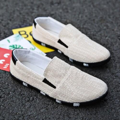 Mens Casual Shoes Light Hemp Mens Lefu Shoes Breathable Soft Sole Fashion Sports Shoes Maple Leaf Shoes Moccasin Flat Shoes