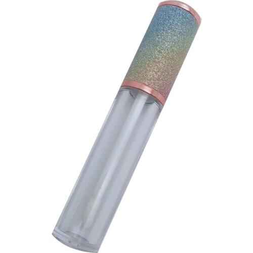 10 Pieces 5ml Lip Gloss Tube Rainbow Color Cap With Wand Cosmetic Container Packaging Empty Clear Tube