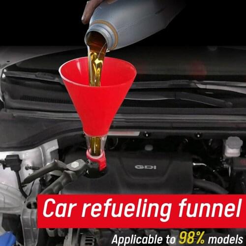 Universal Car Engine Oil Funnel Adjustable Gasoline Special Filling Equipment Kit Petrol Diesel Brake Fluid Change Kit