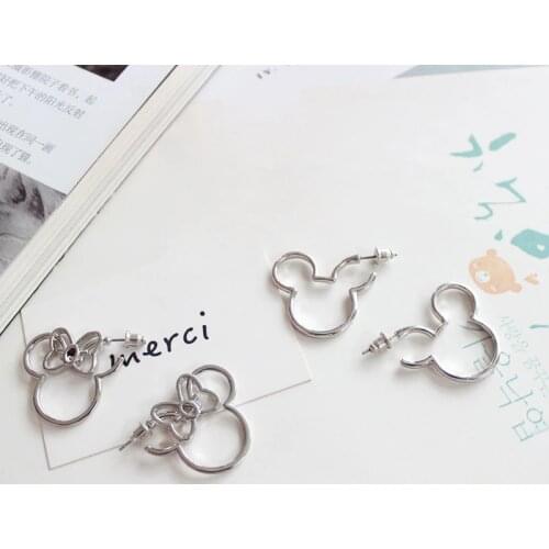 2020 New Mini Cartoon Cute Style Mickey Minne Stud Earrings For Women Femme Bijoux