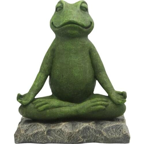 Animal Buddha Frog Statue Yoga Space Meditating Zen Gift Art Resin Yoga Frog Sculpture For Home Garden Decor