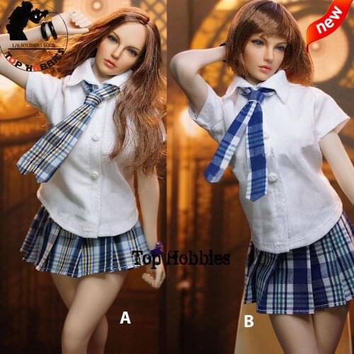 1/6th Female Student England Uniform Shirt Tie Pleated Mini Skirt Clothing Suit Fit 12''JIAOU DOLL Tbleague Body Action Figure